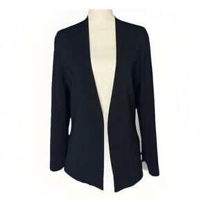 M.M.LaFleur XL Woolf Jardigan Black Open Knit Blazer Jacket Career Cardigan Coat